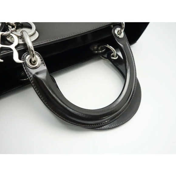 Christian Dior 2WAY Bag Lady Dior Enamel Black - Picture 4 of 7
